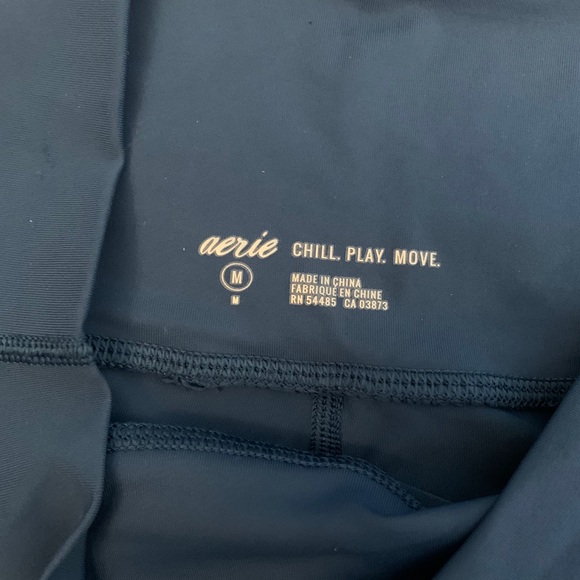 Aerie Chill Play Move Ribbed Blue Leggings - Picture 4 of 4